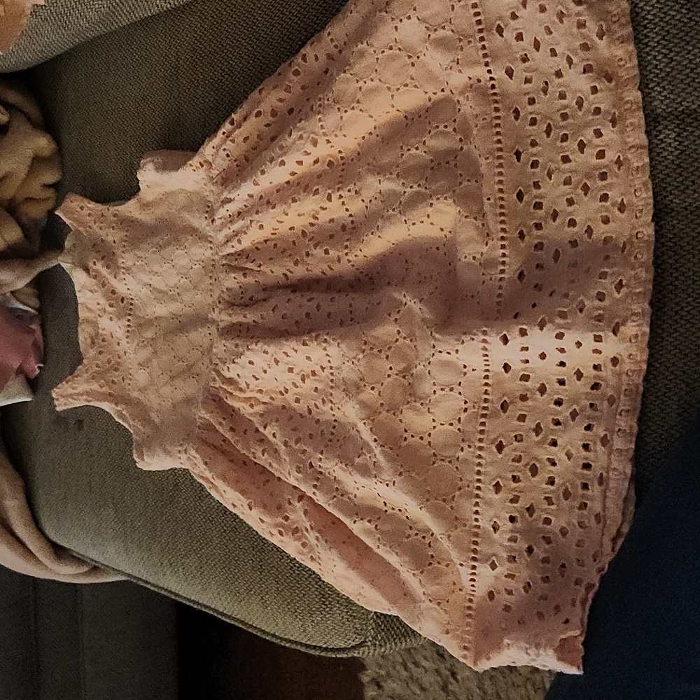 H&M Pink Crochet pattern open back dress